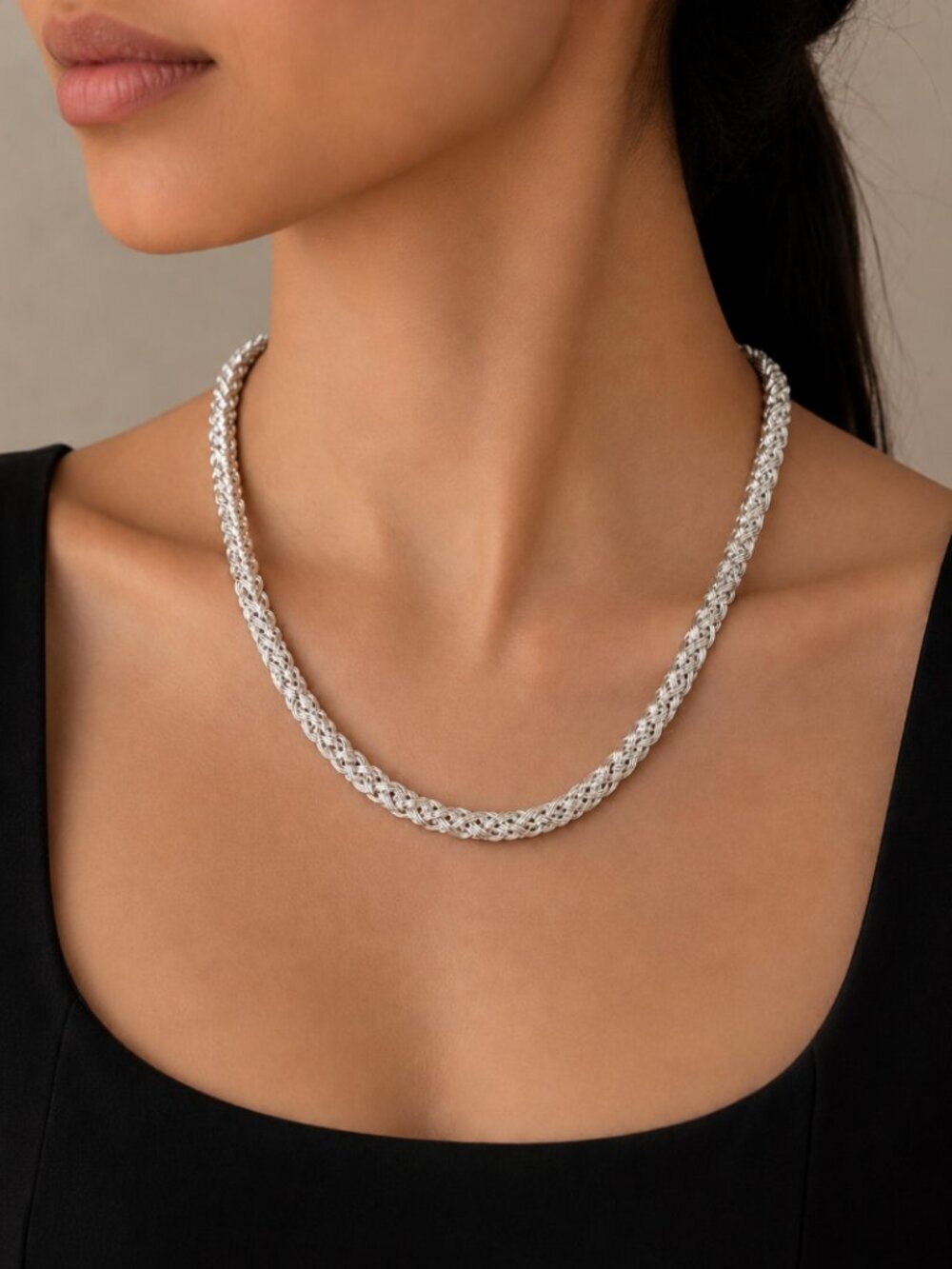 925 Sterling Silver Chain Link Necklace Thick Chunky Silver Statement Necklace